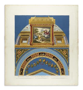 OTTAVIANI, GIOVANNI; after Raphael. Group of 3 hand-colored engraved plates picturing Raphaels loggia at the Vatican.